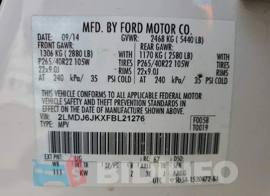 2LMDJ6JKXFBL21276 Photo# 13