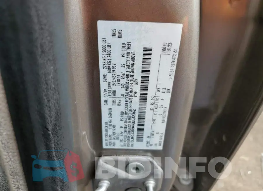 5LMCJ3D94KUL52362 Photo# 12