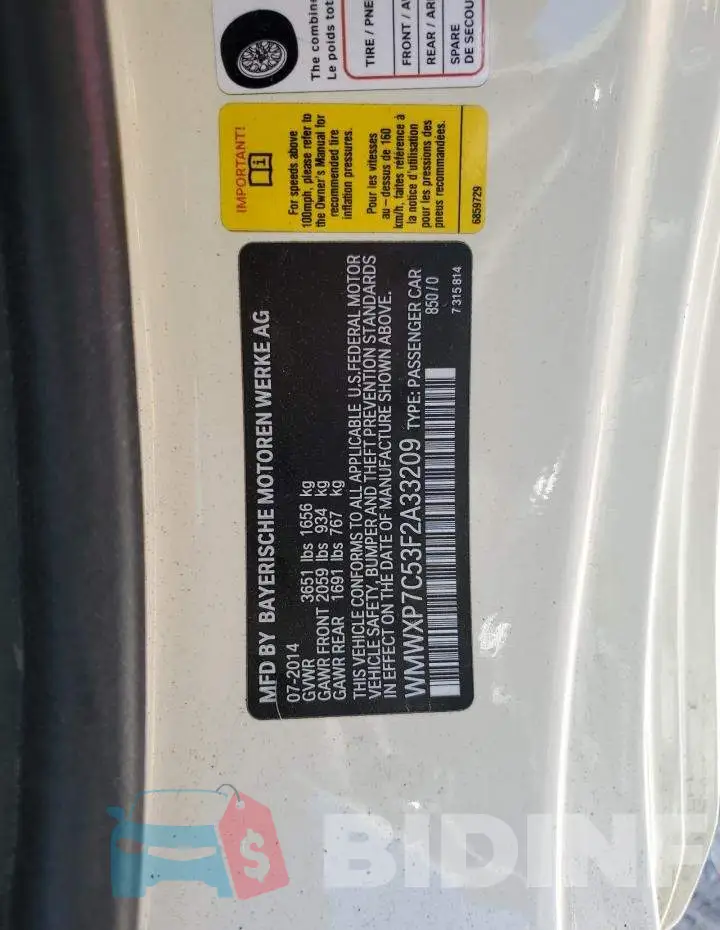 WMWXP7C53F2A33209 Photo# 12