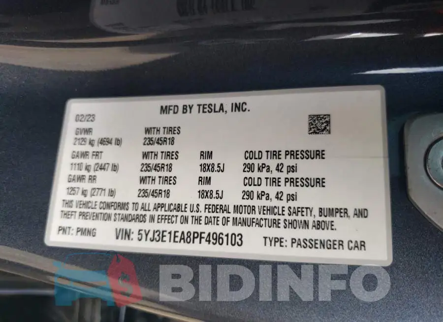 5YJ3E1EA8PF496103 Photo# 12