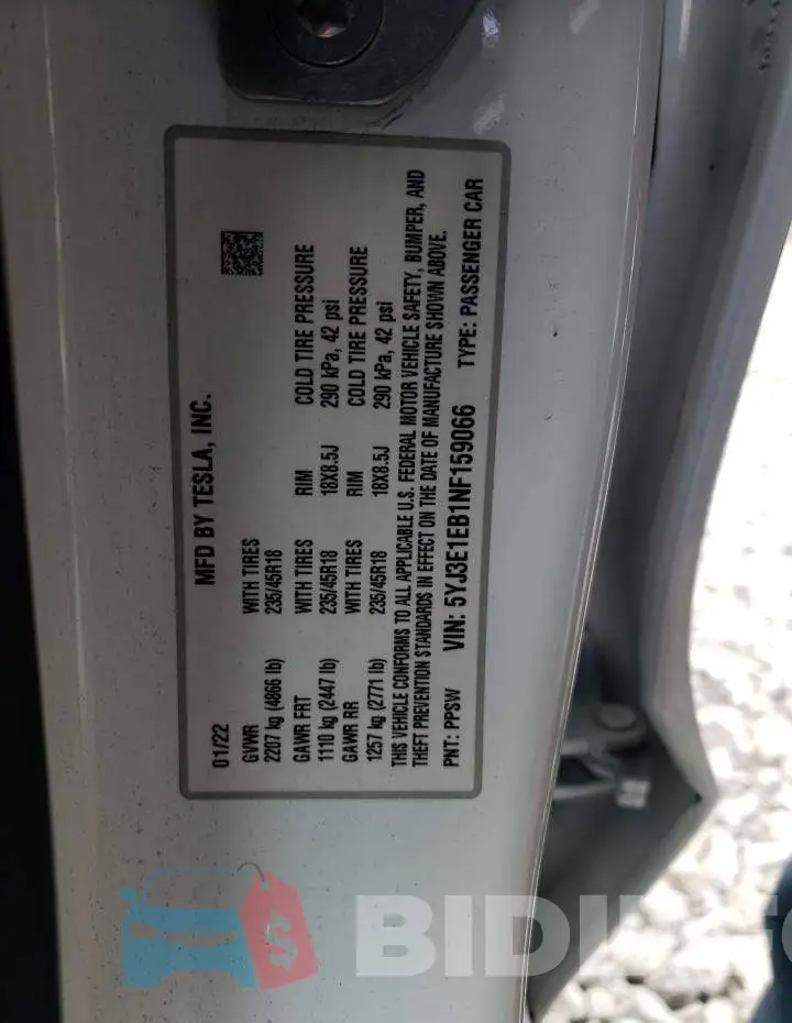 5YJ3E1EB1NF159066 Photo# 12