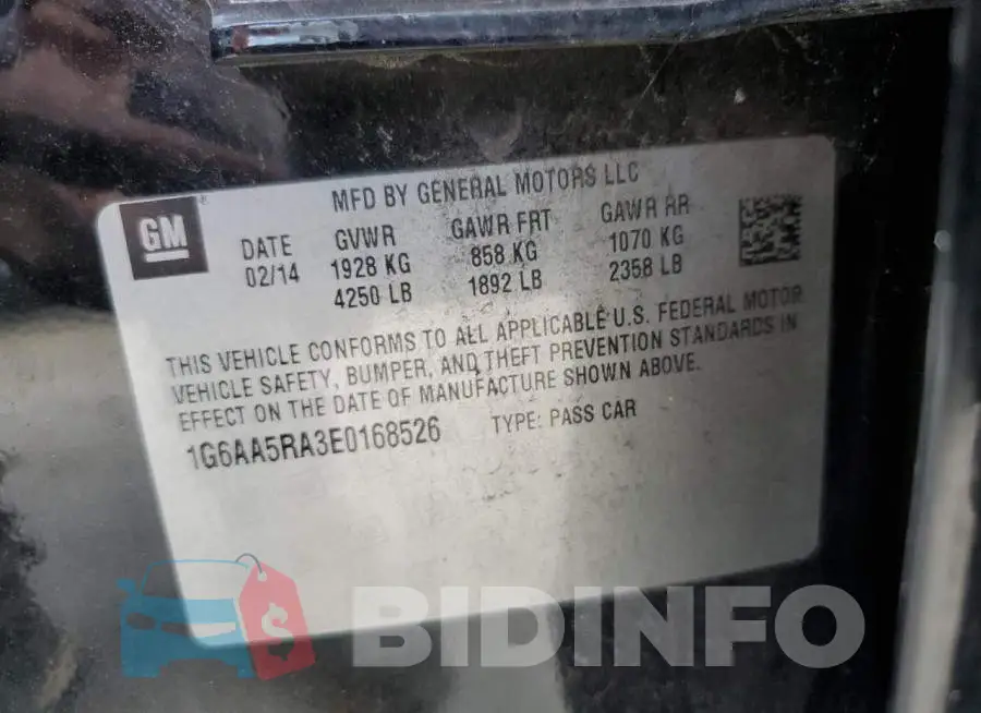 1G6AA5RA3E0168526 Photo# 12