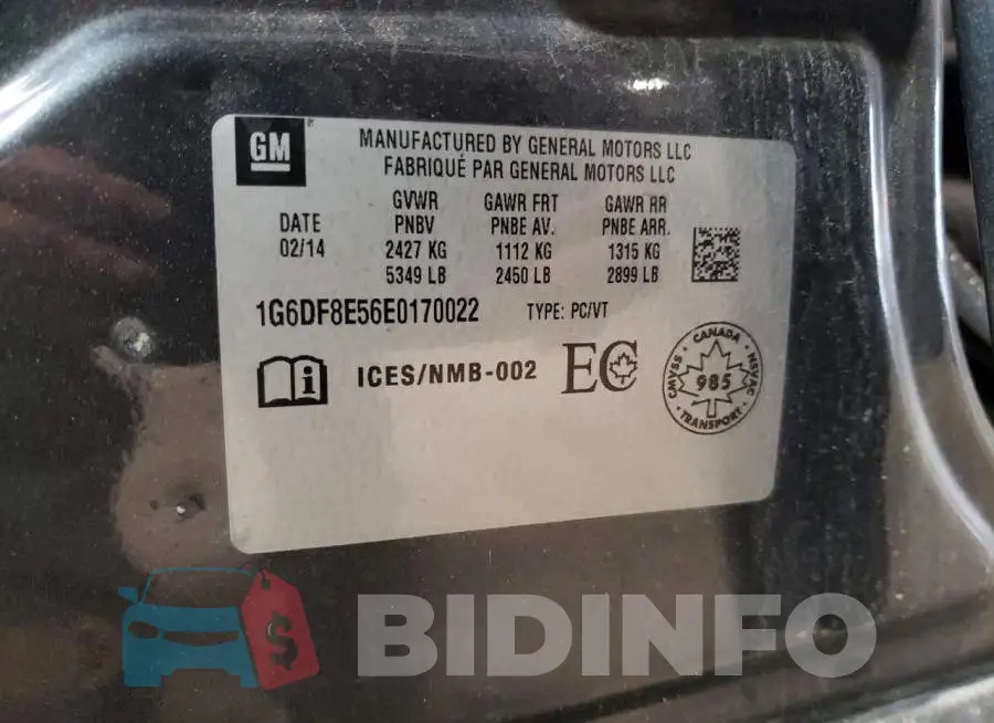 1G6DF8E56E0170022 Photo# 12
