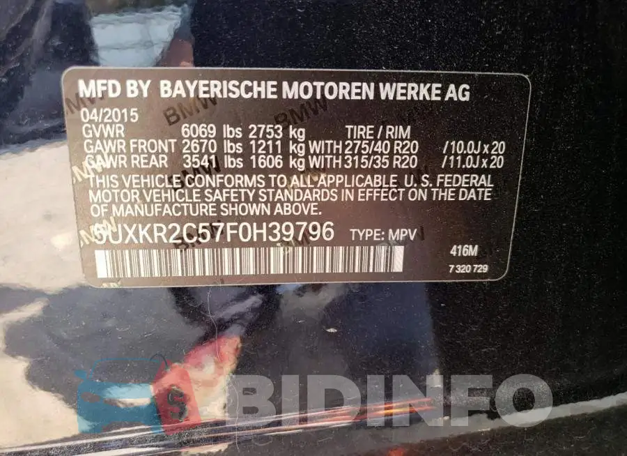 5UXKR2C57F0H39796 Photo# 13