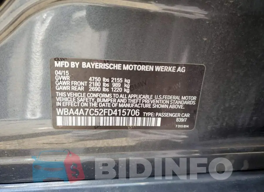 WBA4A7C52FD415706 Photo# 12