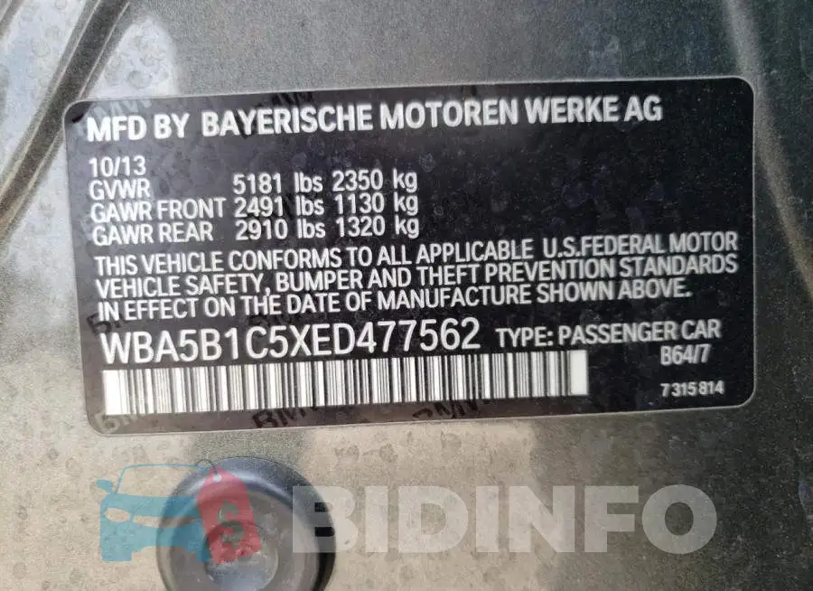 WBA5B1C5XED477562 Photo# 12