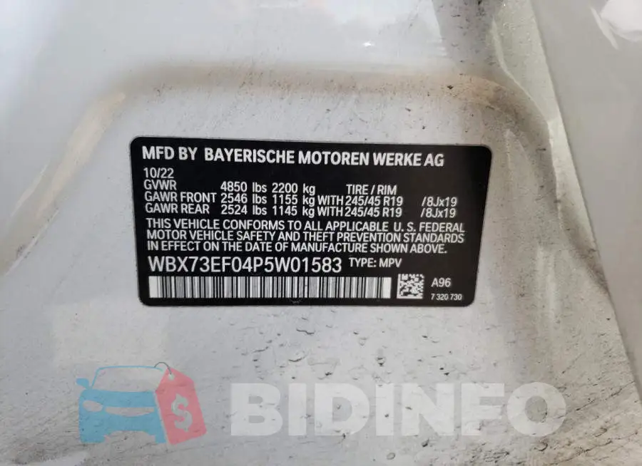 WBX73EF04P5W01583 Photo# 13