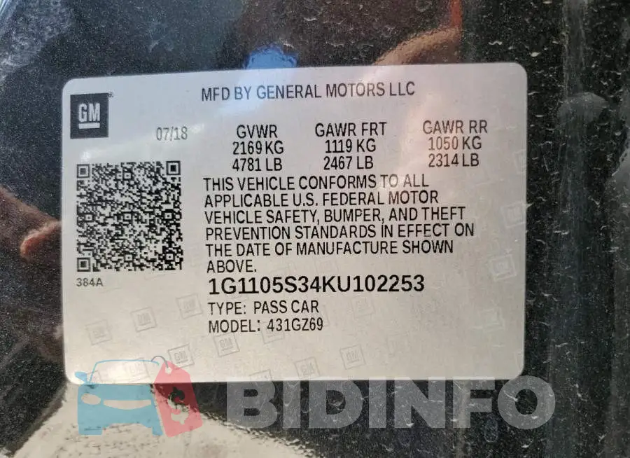 1G1105S34KU102253 Photo# 12