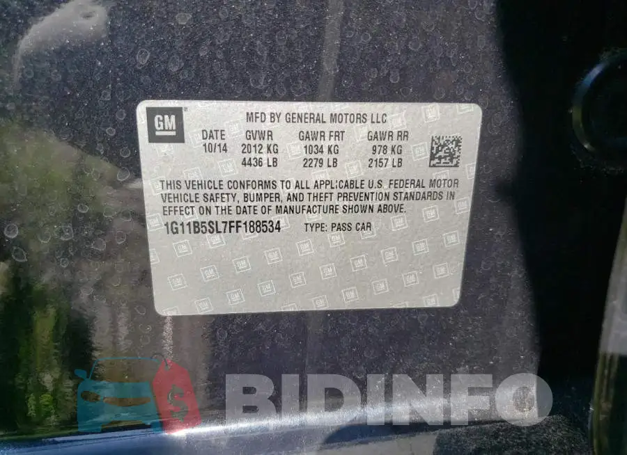1G11B5SL7FF188534 Photo# 10