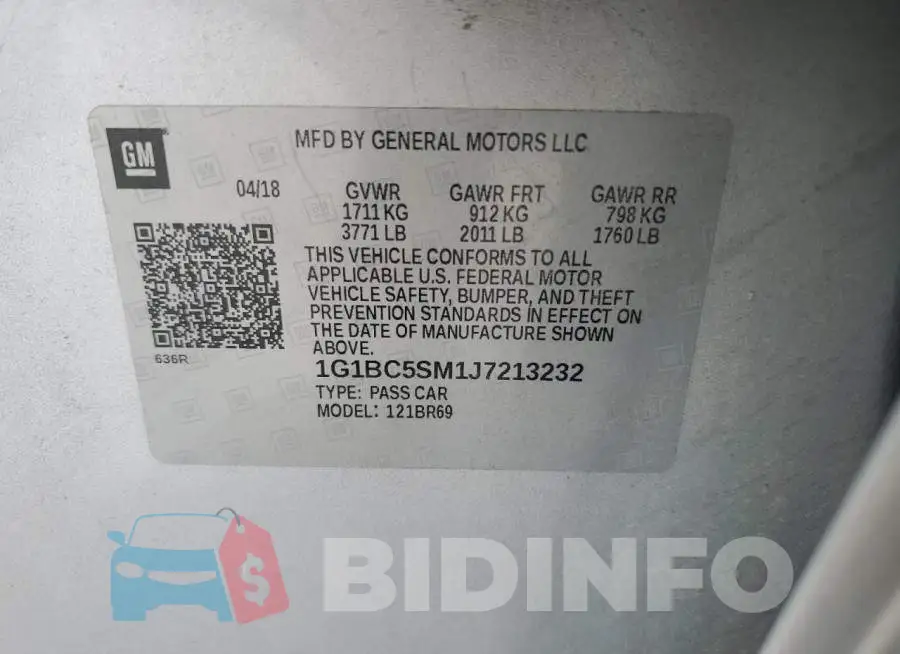 1G1BC5SM1J7213232 Photo# 12