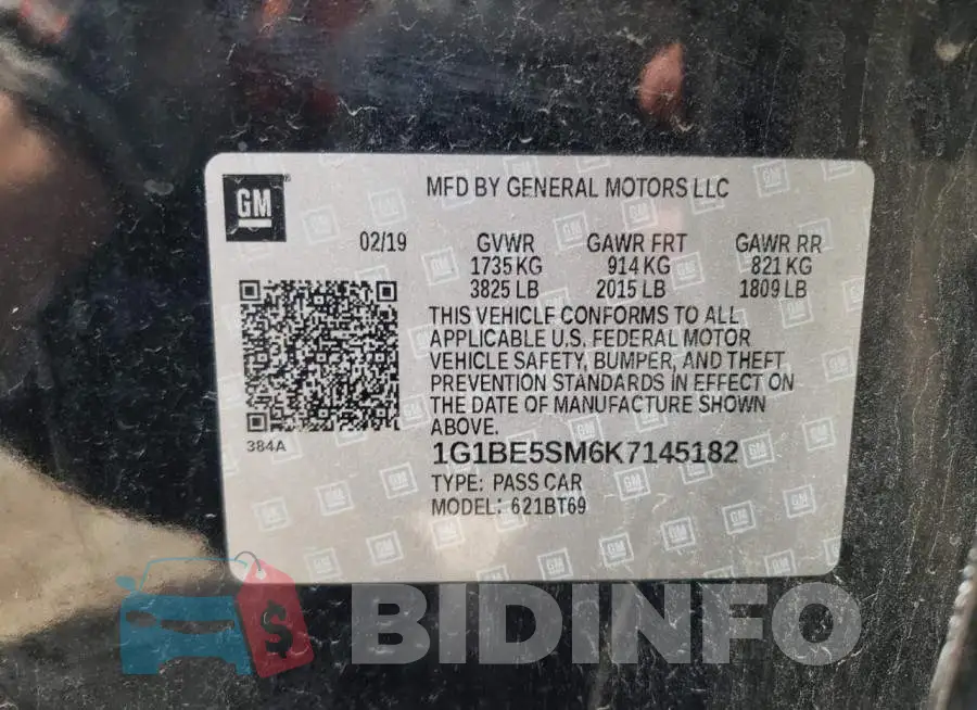 1G1BE5SM6K7145182 Photo# 12