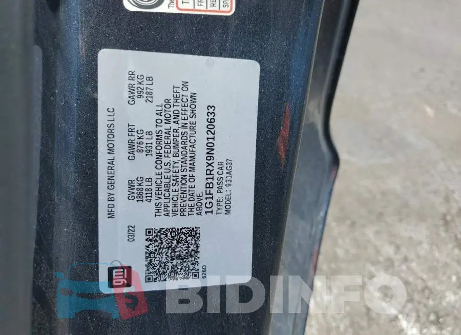 1G1FB1RX9N0120633 Photo# 12