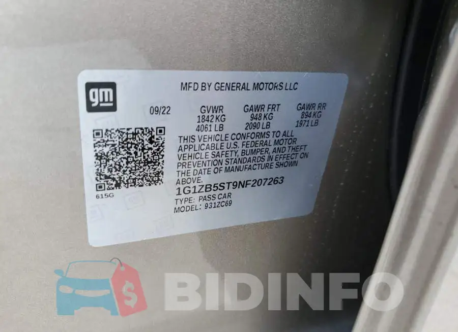 1G1ZB5ST9NF207263 Photo# 12