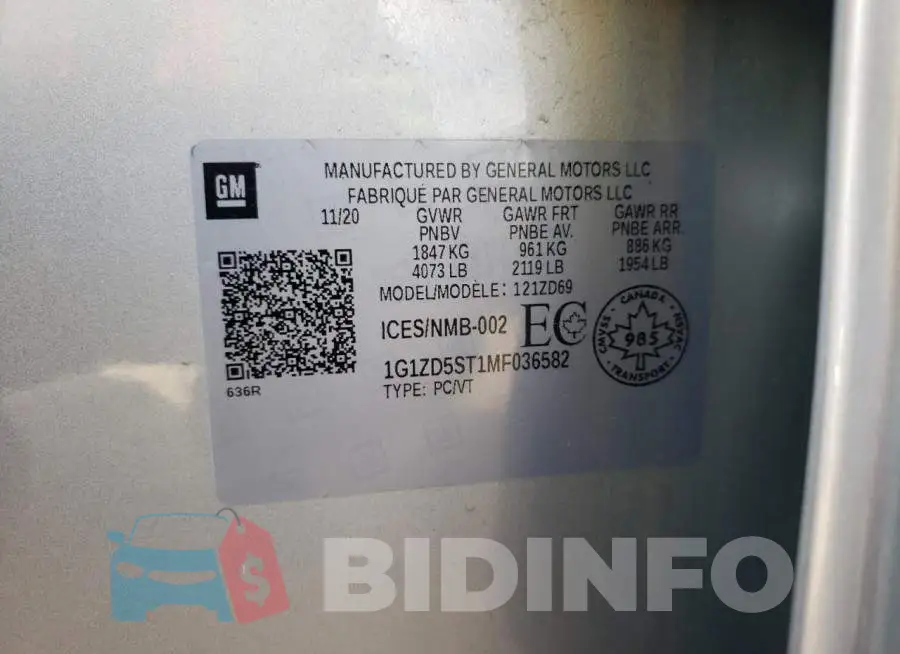 1G1ZD5ST1MF036582 Photo# 13