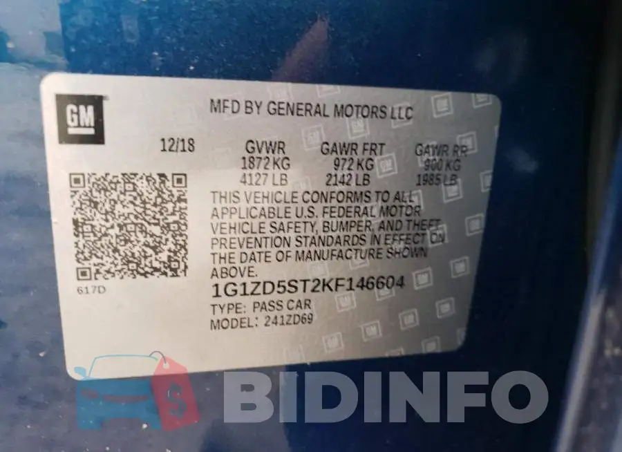 1G1ZD5ST2KF146604 Photo# 12