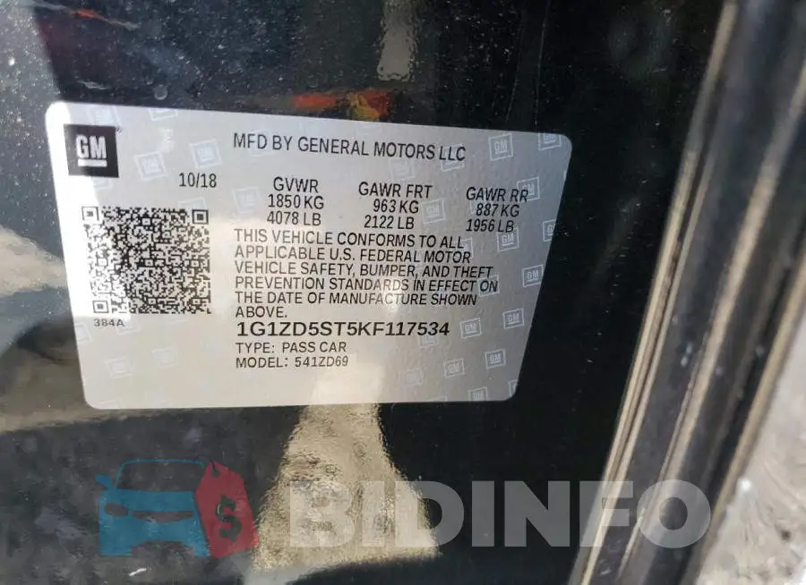 1G1ZD5ST5KF117534 Photo# 12