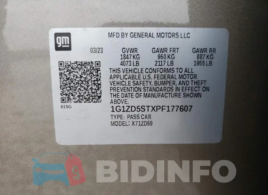 1G1ZD5STXPF177607 Photo# 12