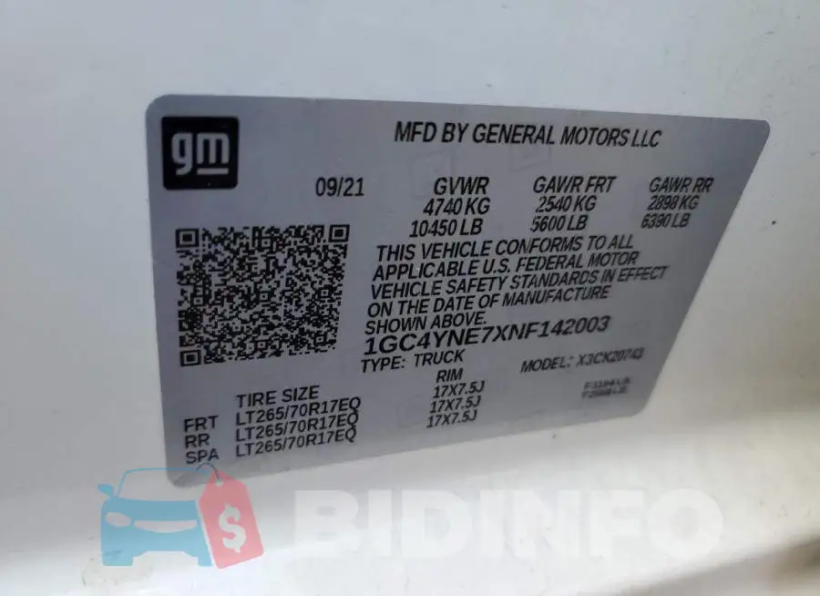 1GC4YNE7XNF142003 Photo# 12