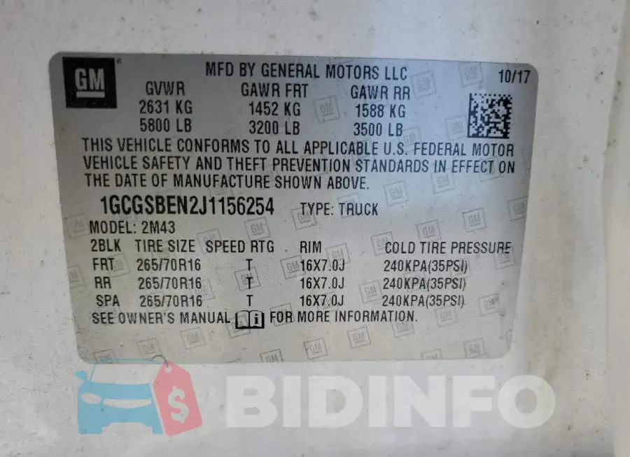 1GCGSBEN2J1156254 Photo# 13