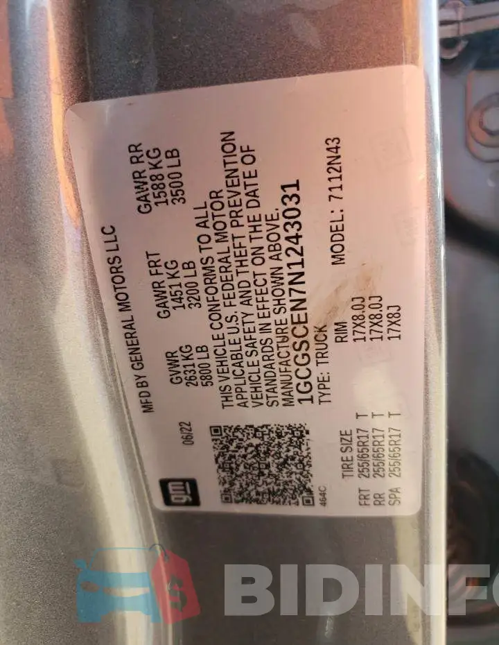 1GCGSCEN7N1243031 Photo# 12