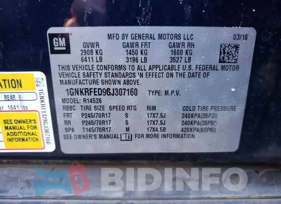 1GNKRFED9GJ307160 Photo# 13