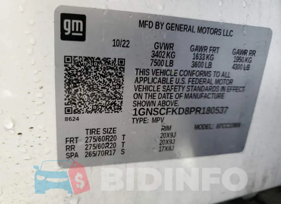 1GNSCFKD8PR180537 Photo# 13