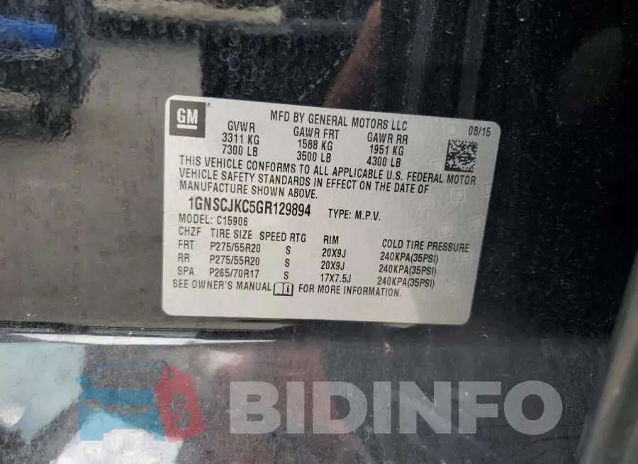 1GNSCJKC5GR129894 Photo# 13