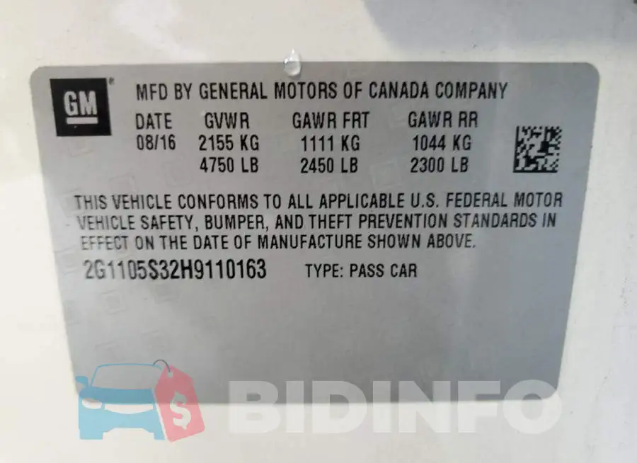 2G1105S32H9110163 Photo# 12