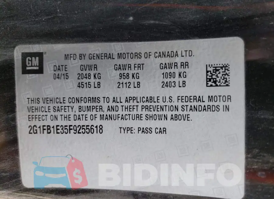 2G1FB1E35F9255618 Photo# 13