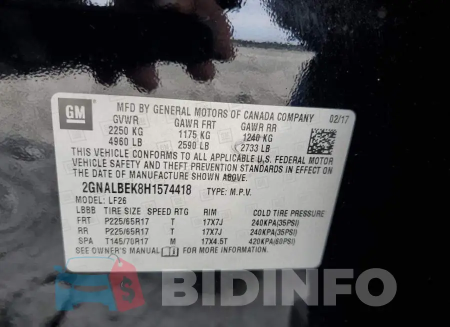 2GNALBEK8H1574418 Photo# 13