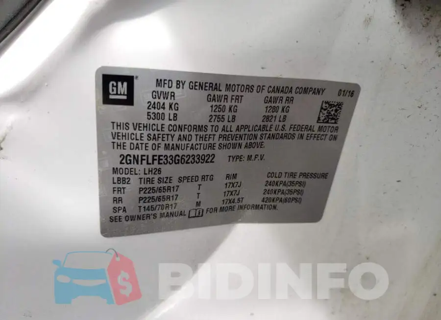 2GNFLFE33G6233922 Photo# 13