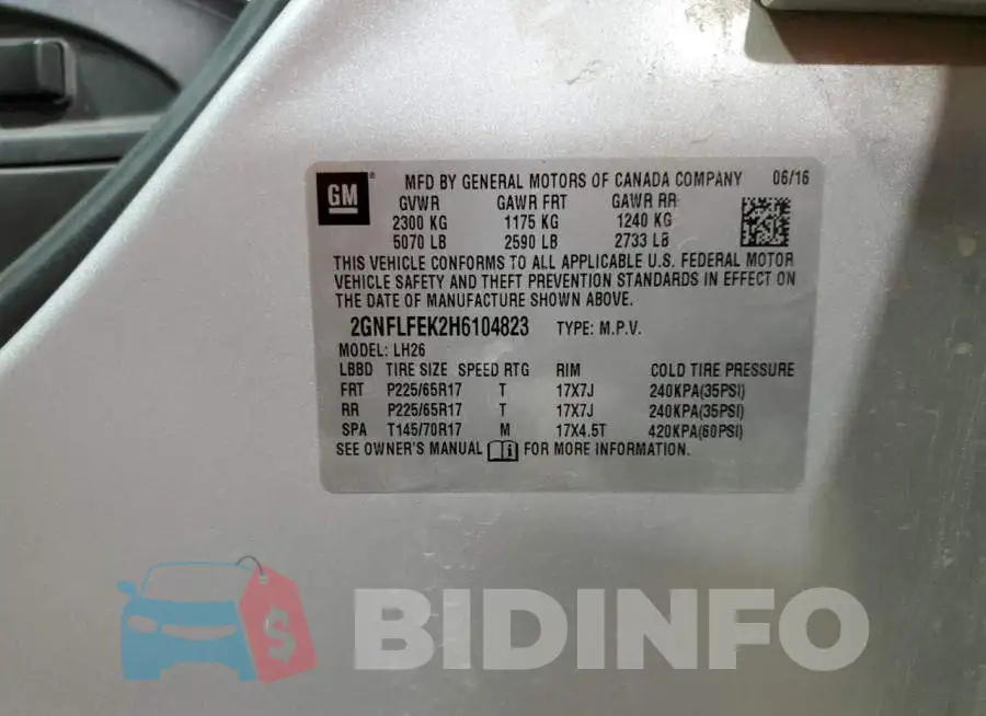 2GNFLFEK2H6104823 Photo# 13