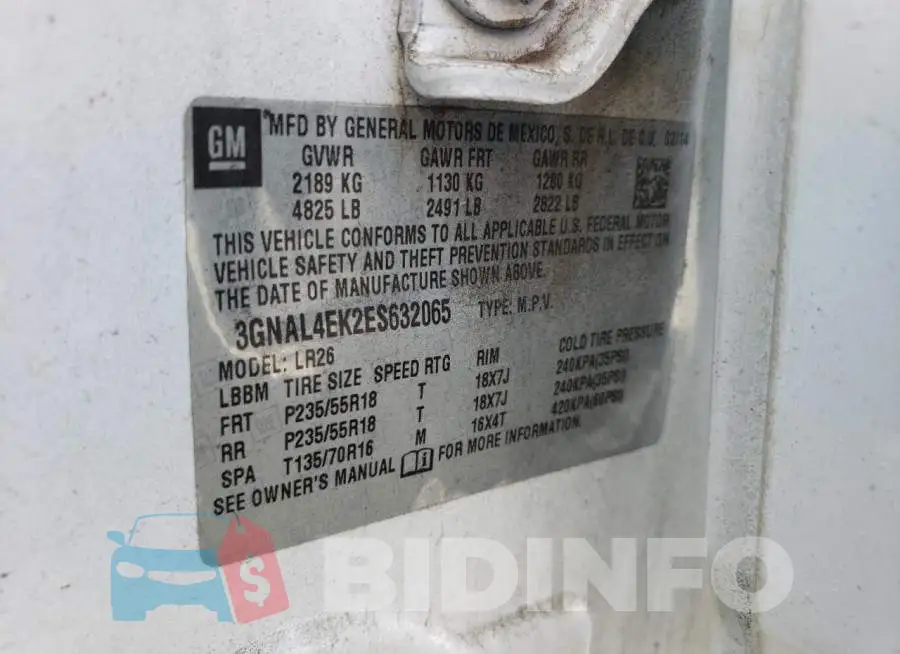 3GNAL4EK2ES632065 Photo# 13