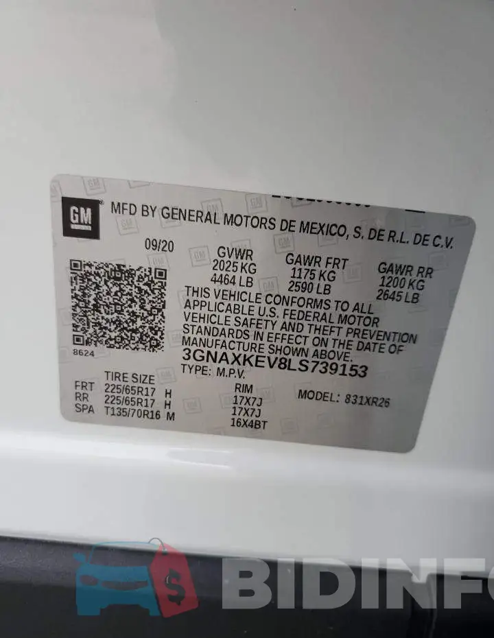 3GNAXKEV8LS739153 Photo# 13