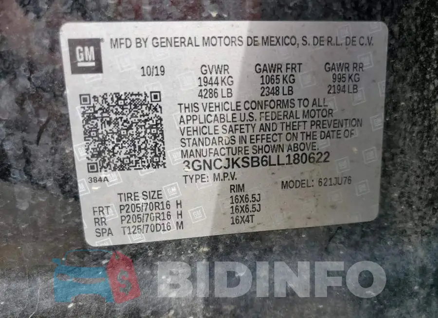 3GNCJKSB6LL180622 Photo# 13