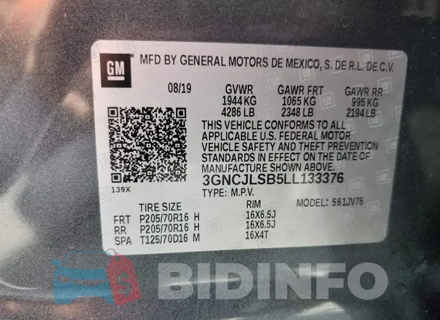3GNCJLSB5LL133376 Photo# 14