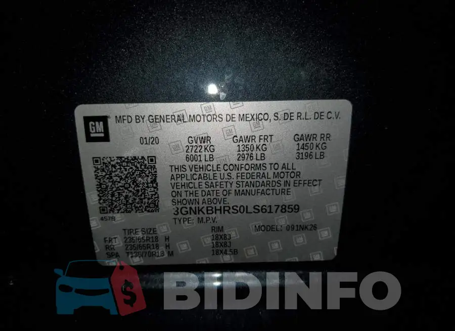 3GNKBHRS0LS617859 Photo# 14