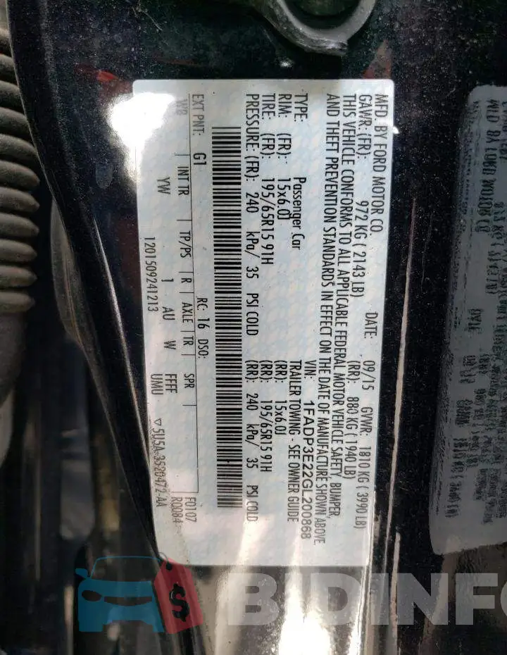 1FADP3E22GL200868 Photo# 12