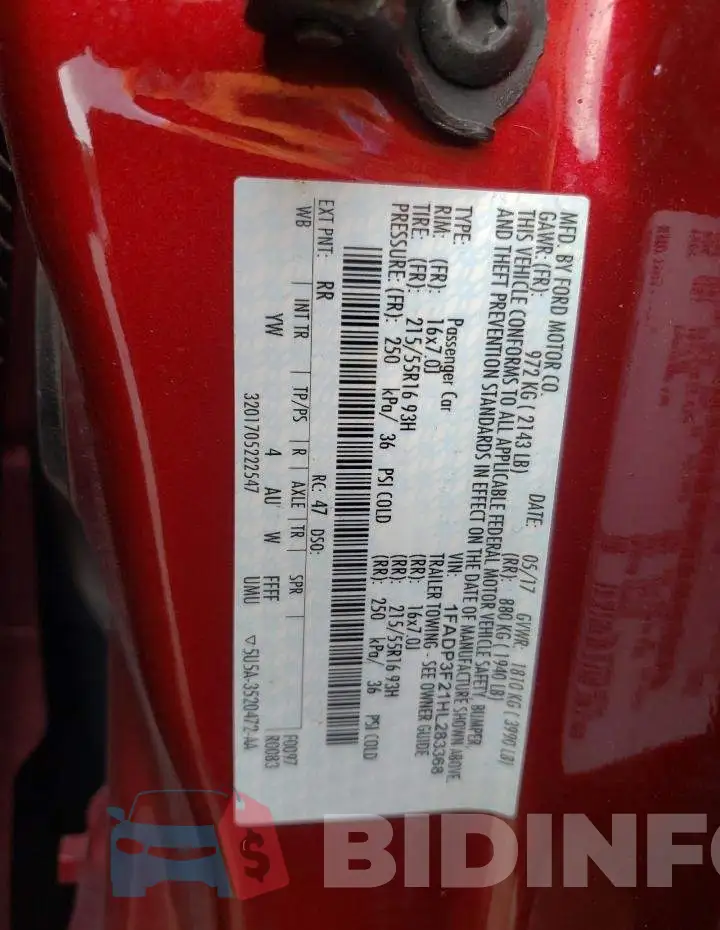 1FADP3F21HL283368 Photo# 12