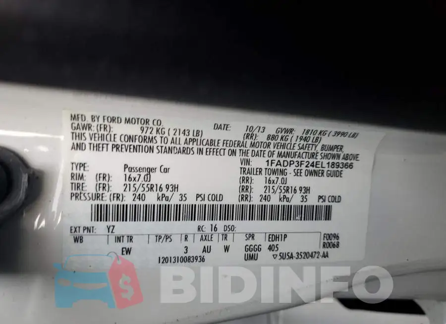 1FADP3F24EL189366 Photo# 13