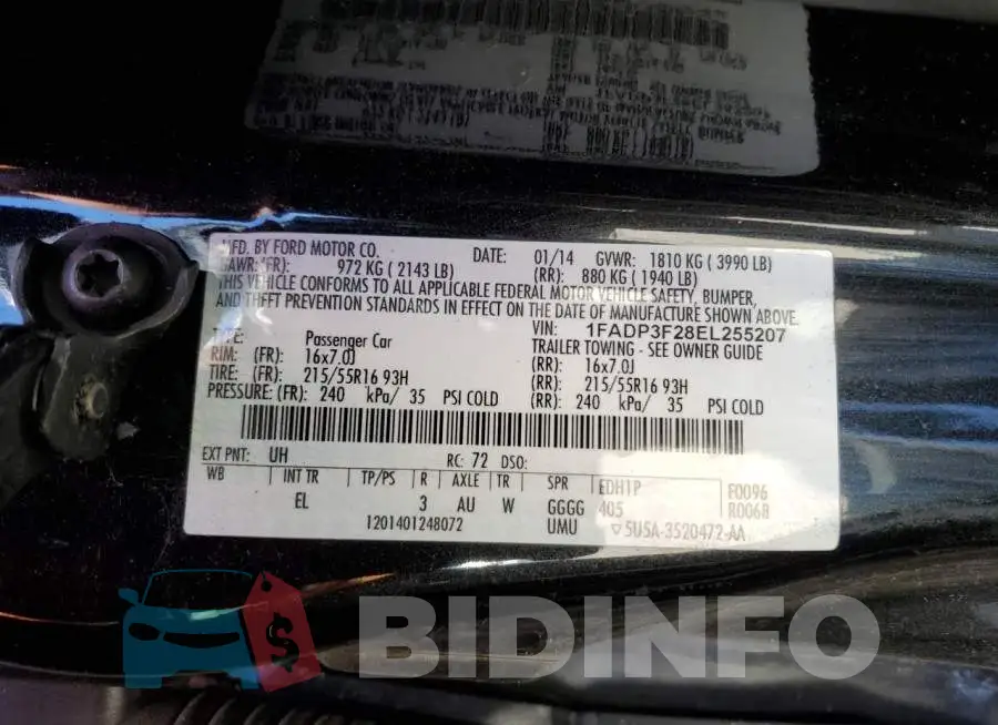1FADP3F28EL255207 Photo# 12