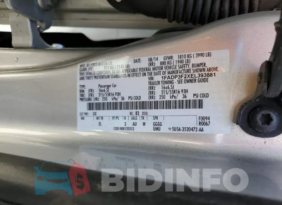 1FADP3F2XEL393881 Photo# 12