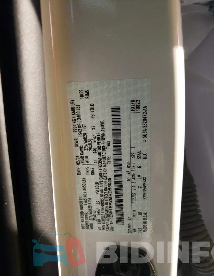 1FTEW1EP2MKD55049 Photo# 12
