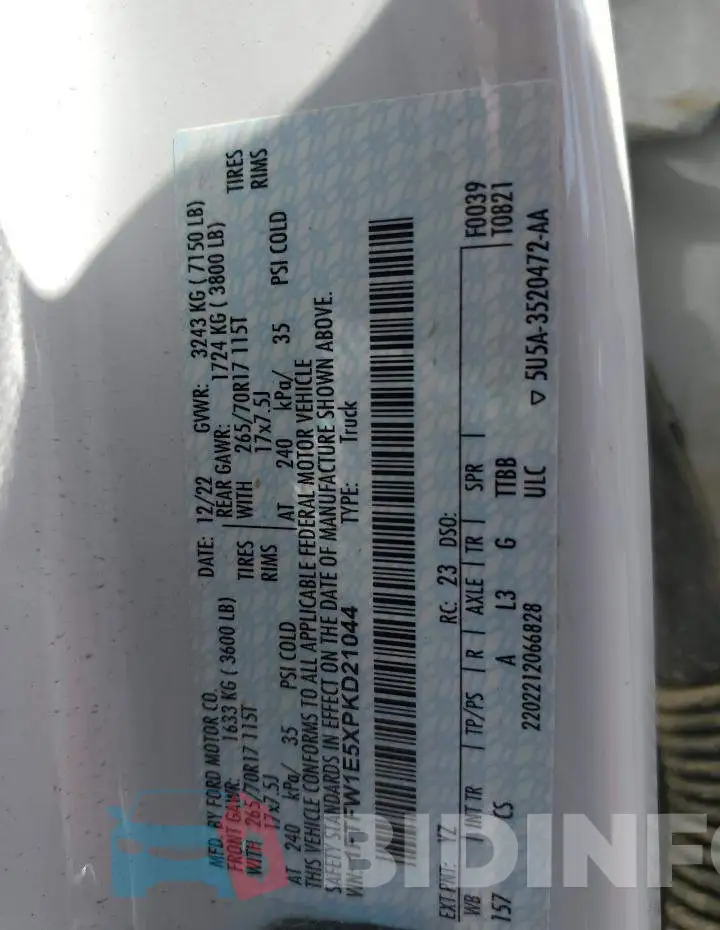1FTFW1E5XPKD21044 Photo# 12