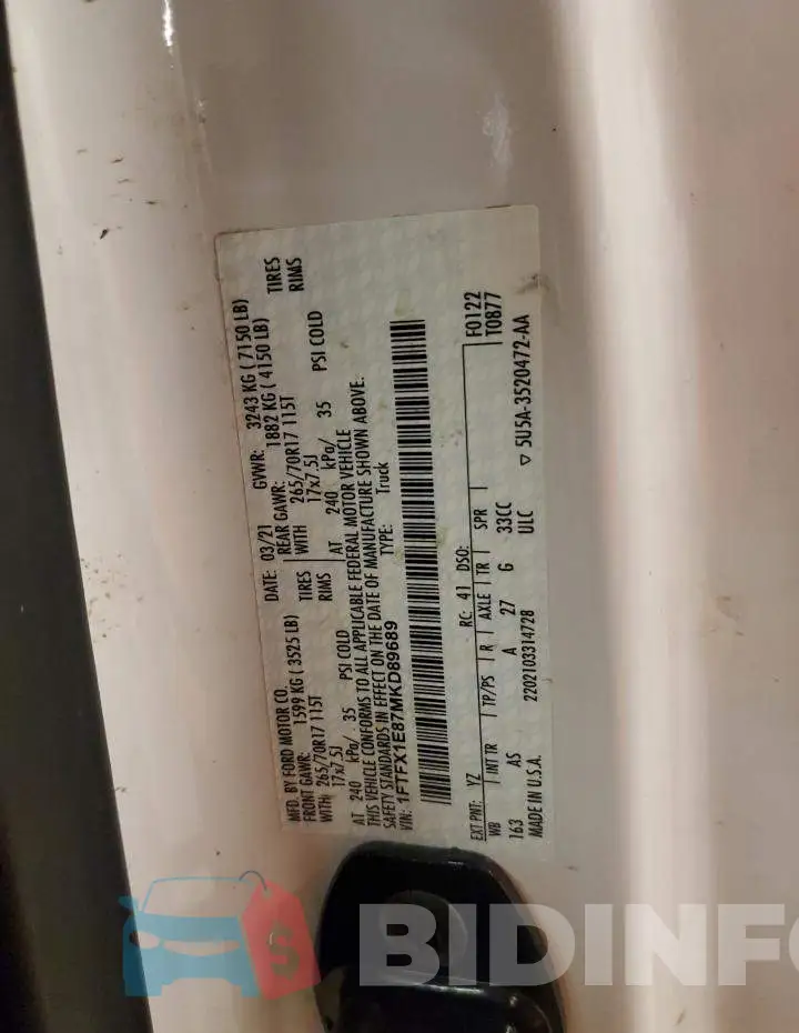 1FTFX1E87MKD89689 Photo# 12