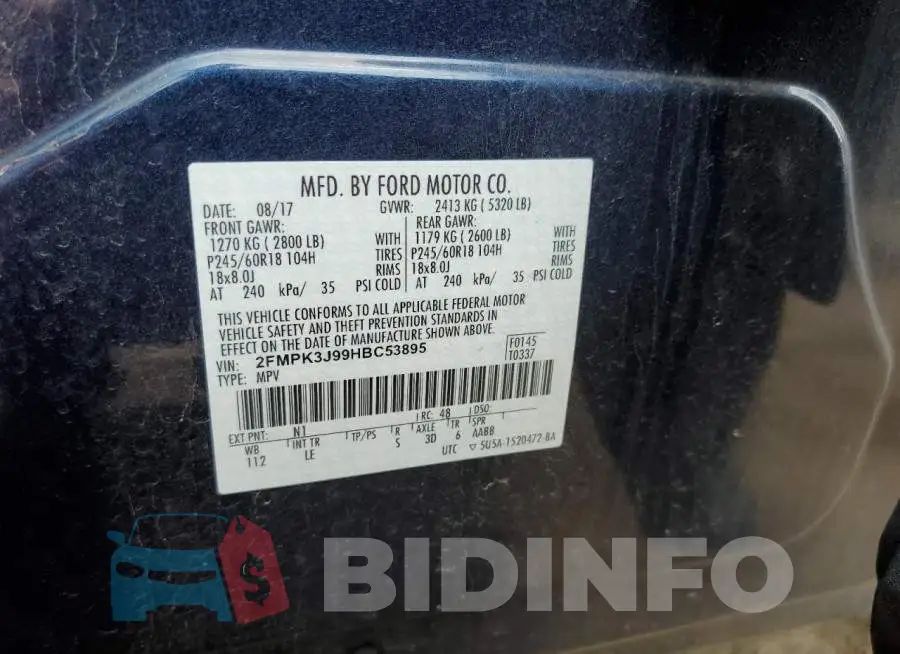 2FMPK3J99HBC53895 Photo# 13