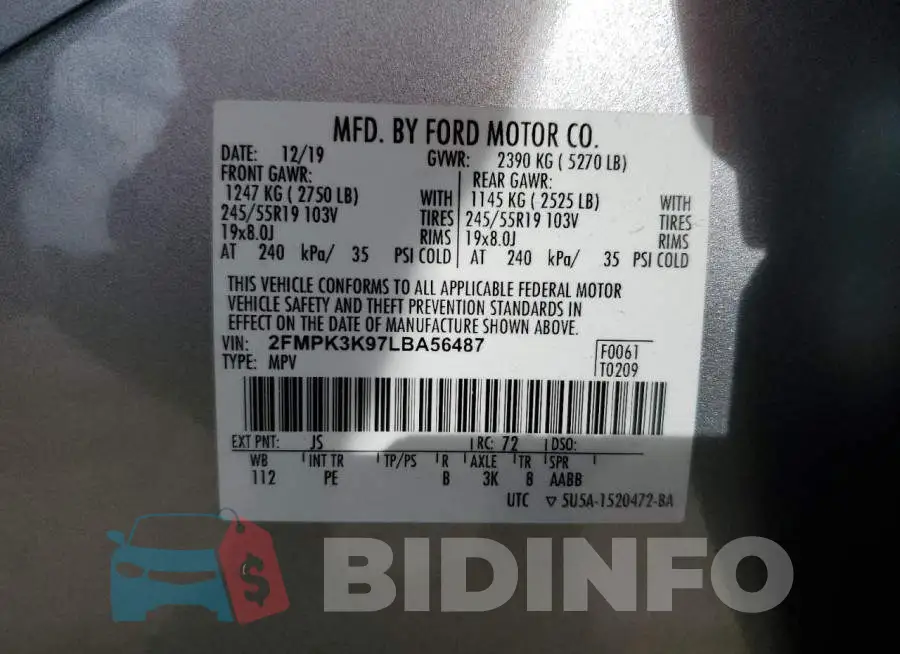 2FMPK3K97LBA56487 Photo# 13