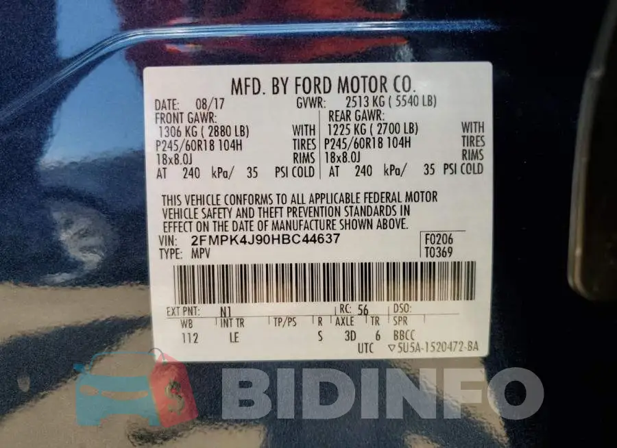 2FMPK4J90HBC44637 Photo# 13