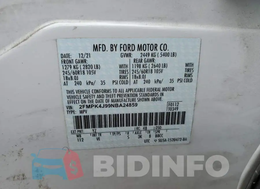 2FMPK4J99NBA24859 Photo# 13