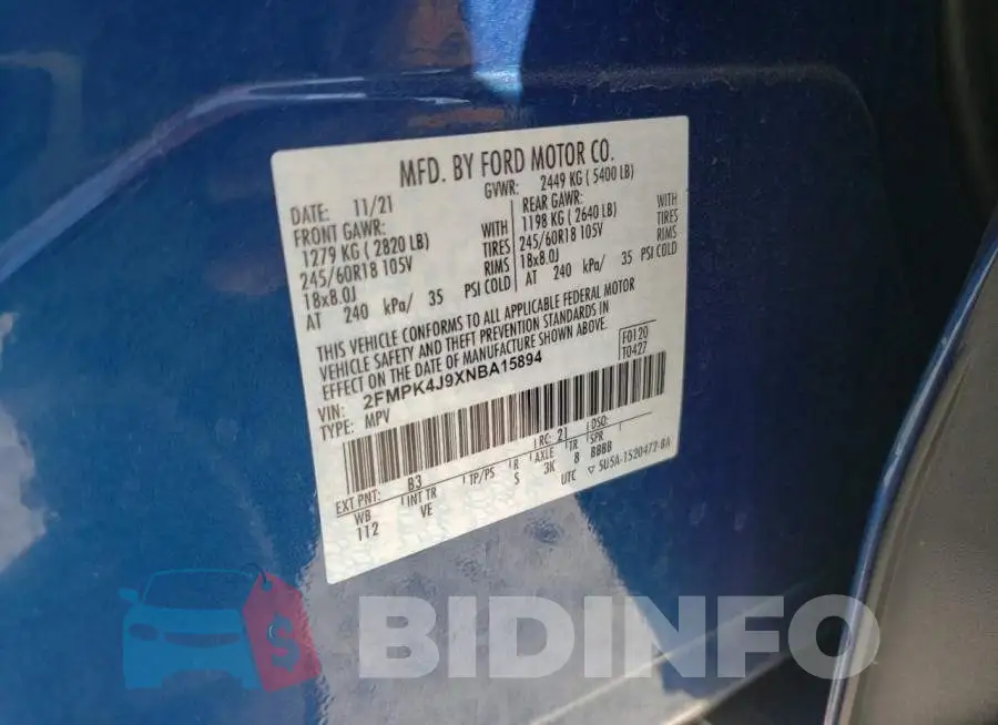 2FMPK4J9XNBA15894 Photo# 13